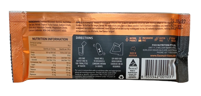 Fixx Nutrition Fuel X - 55g Sachet Tropical